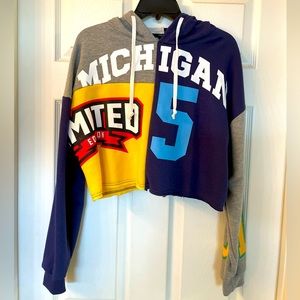 Forever 21 Crop Michigan Hoodie